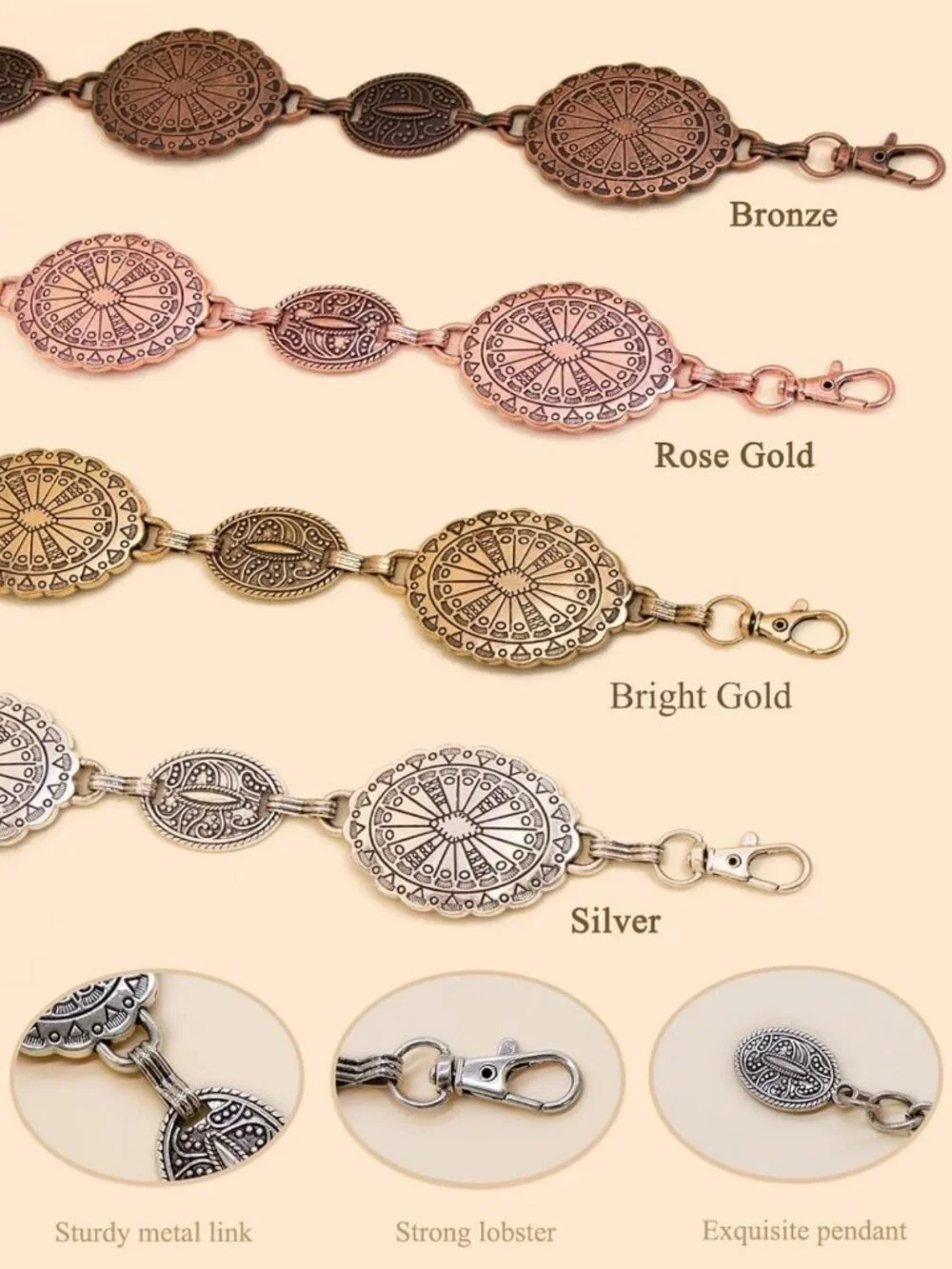 Stylish Western Metal Concho Belt for Women - Perfect for Dresses & Jeans